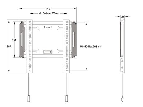 Multibrackets M Universal Wallmount Fixed Small brakett - for flatpanel - svart (7350073735631)