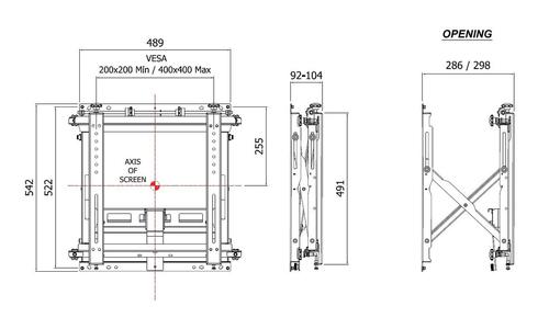 MULTIBRACKETS Public Video Wall Mount Glide HD Wall mount for LCD / LED panel iron black 35kg max screen size 40/70inch (7350073735792)