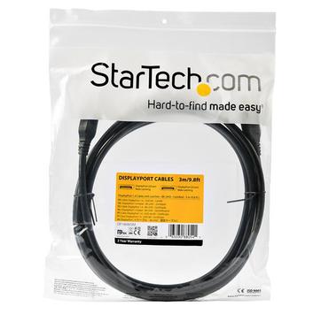 StarTech 3 m VESA Certified DisplayPort 1.4 Cable - 8K 60Hz HBR3 HDR - 10 ft Super UHD 4K 120Hz - DP to DP Slim Video Monitor Cord M/M - DisplayPort-kabel - DisplayPort til DisplayPort - 3 m (DP14MM3M)