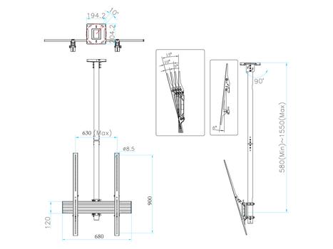 MULTIBRACKETS M Ceiling Mount Pro MBC1UPHD (7350073736126)