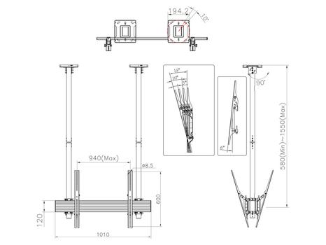 MULTIBRACKETS M Ceiling Mount Pro MBC1UX2SD (7350073736249)