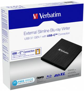 VERBATIM External Slimline Blu-ray Writer Type-C (43889*4)