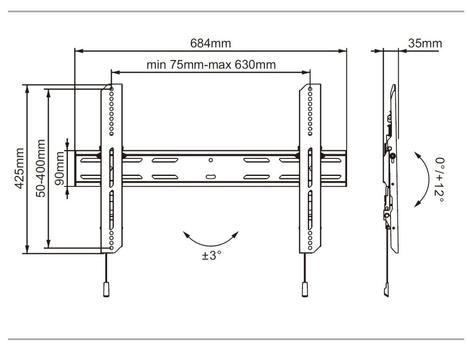 MULTIBRACKETS M Universal Wallmount Outdoor Tilt Med (7350073736690)