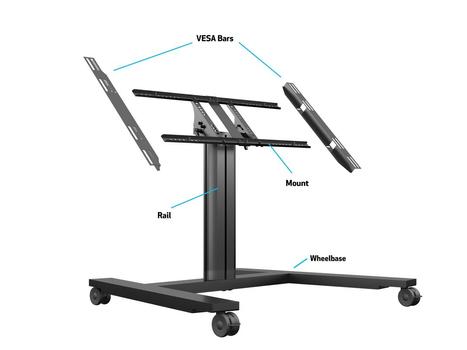 MULTIBRACKETS M Public Display Stand 80 HD Wheelbase Single Black (7350073736812)