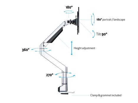 MULTIBRACKETS M VESA Gas Lift XL Single Silver HD (7350073737130)