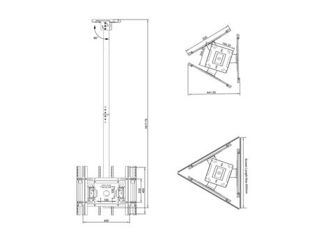 MULTIBRACKETS Ceiling Mount Pro Triple 49BDL-4050D (7350073737581)