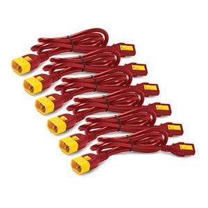APC Power Cord Kit (6 ea), Locking, C13 TO C14, 0.6m, Red (AP8702S-WWX340)