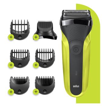 BRAUN Shaver Series 3 300BT Black Inkl. 3-Flex-hode for effektivitet og hudkomfort,  ett skjeggtrimmer hode og fem (276357)