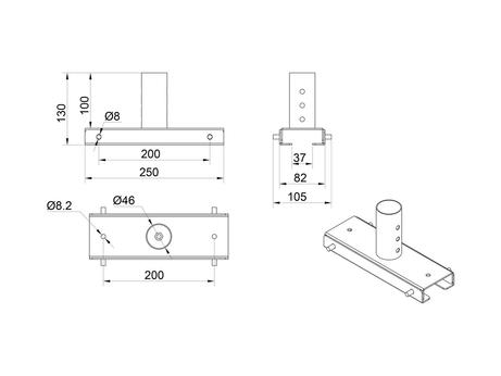 Multibrackets PRO Series M Ceiling Extension kit Pro - monteringssett - for LCD-skjerm - svart (7350073738441)