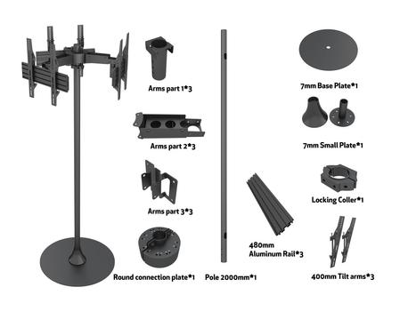 MULTIBRACKETS M Floorstand Triple Pro MBF3U (7350073737697)