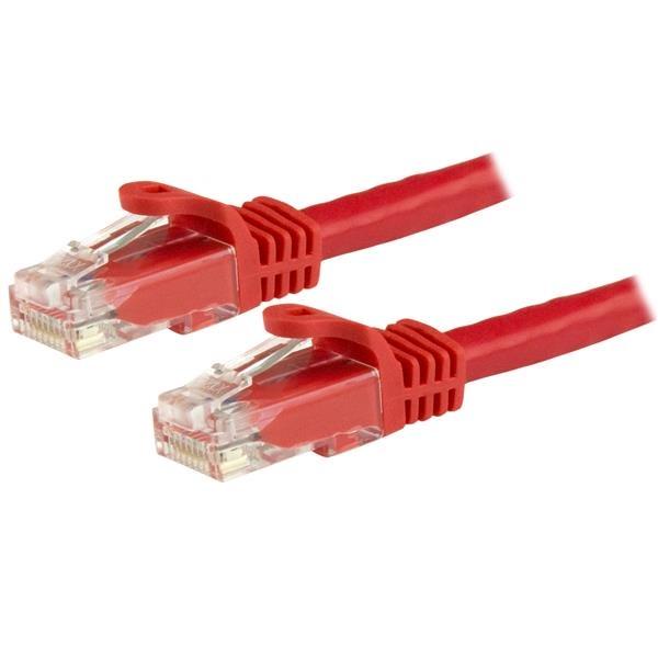 StarTech - 3m CAT6 Ethernet Cable, 10 Gigabit Snagless RJ45 650MHz 100W PoE Patch Cord, CAT 6 10GbE UTP Network Cable w/Strain Relief, Red, Fluke Tested/Wiring is UL Certified/TIA - Category 6 - 24AWG (N6PATC3MR