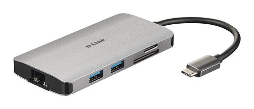 D-LINK D Link 8in1 USB C Dock with HDMI Gigabit Ethernet Card Reader and Power Delivery (DUB-M810)