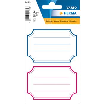 HERMA Etikett HERMA Vario ram röd & blå (5781*10)