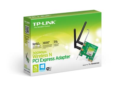 TP-LINK 300MBit/s WLAN-N PCI Express-Adapter Atheros-Chipsatz 2T2R 2,4GHz 802.11b/ g/ n 2 removeable antennas (TL-WN881ND)