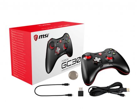 MSI Force GC30 Wireless / Wired Game Controller with changeable D Pads. USB 2m Cable Supports PC PS3. Android (FORCE GC30)