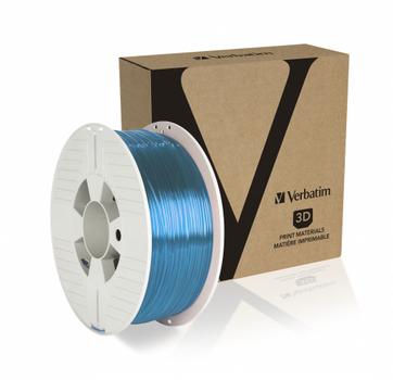 VERBATIM 3D Printer Filament PET-G 1.75MM 1KG BLUE TRANSPARENT (55056)