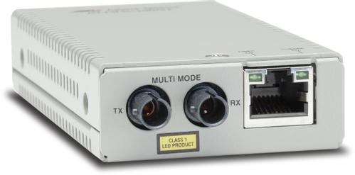 Allied Telesis s AT MMC200/ST - Fibre media converter - 100Mb LAN - 10Base-T, 100Base-FX,  100Base-TX - RJ-45 / ST multi-mode - up to 2 km - 1310 nm - TAA Compliant (AT-MMC200/ST-960)