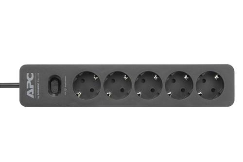 APC Essential Surgearrest PME5B - Surge protector - AC 220/ 230/ 240 V - 2300 Watt - output connectors: 5 - 1.52 m cord - Germany - black (PME5B-GR)