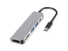 CONCEPTRONIC 6in1 USB3.1/C->2xUSB 3.0,HDMI,SD/TF Kartenleser