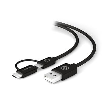 ALOGIC Ladekabel USB-C & Micro USB 1m schwarz (U2CMC-01BLK)