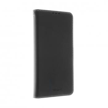 INSMAT Exclusive Flip Case - Vikbart fodral för mobiltelefon - genuint läder, polyuretan,  polykarbonat - svart - för Samsung Galaxy Xcover Pro (650-2834)