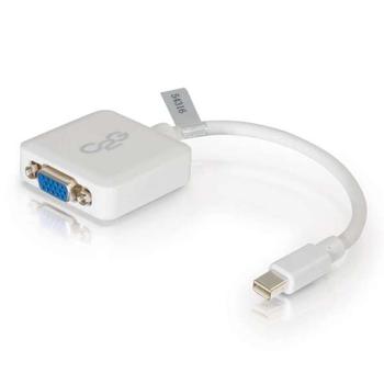 C2G G 20cm Mini DisplayPort to VGA Adapter - Thunderbolt to VGA Converter M/F - White - DisplayPort cable - Mini DisplayPort (M) to HD-15 (VGA) (F) - 20 cm - white (84316)