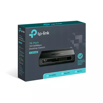 TP-Link TL-SF1016D 16-Port 10/ 100Mbps Desktop Switch - Switch - 16 x 10/100 - stasjonær (TL-SF1016D)
