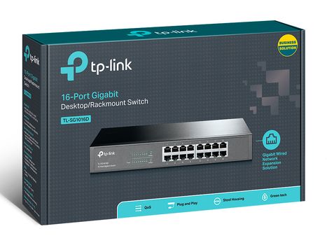 TP-LINK 16-Port Gigabit Switch PORT: 16x Gigabit RJ45 Ports SPEC: 1U 13-inch Rack-mountable Steel Case FEATURE: Plug and Play (TL-SG1016D)