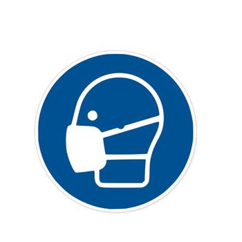 HERMA Hinweisetiketten Schutzmaske blau/ weiÃŸ Pict. 5St. (12923)