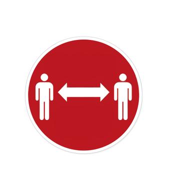 HERMA Hinweisetiketten Abstand rot/weiÃŸ Pict. 5St. (12922)