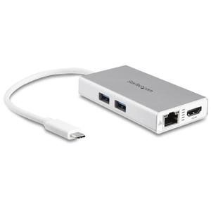 STARTECH USB-C Multiport Adapter w/ PD - 4K HDMI GbE USB 3.0 - Silver	 (DKT30CHPDW)