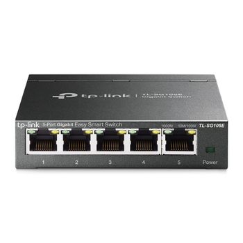 TP-LINK 5-Port Gigabit Easy Smart Switch PORT: 5x Gigabit RJ45 Ports SPEC: Desktop Steel Case FEATURE: MTU/ Port/ Tag-based VLAN,  QoS,  IGMP Snooping,  Web/ Utility Management,   Plug and Play (TL-SG105E)