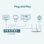 TP-LINK 5-Port Gigabit Easy Smart Switch PORT: 5x Gigabit RJ45 Ports SPEC: Desktop Steel Case FEATURE: MTU/ Port/ Tag-based VLAN,  QoS,  IGMP Snooping,  Web/ Utility Management,   Plug and Play (TL-SG105E)