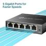 TP-LINK 5-Port Gigabit Easy Smart Switch
PORT: 5  Gigabit RJ45 Ports
SPEC: Desktop Steel Case
FEATURE: MTU/ Port/ Tag-based VLAN, QoS, IGMP Snooping, Web/ Utility Management,  Plug and Play (TL-SG105E)