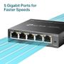 TP-LINK 5-Port Gigabit Easy Smart Switch PORT: 5x Gigabit RJ45 Ports SPEC: Desktop Steel Case FEATURE: MTU/ Port/ Tag-based VLAN,  QoS,  IGMP Snooping,  Web/ Utility Management,   Plug and Play (TL-SG105E)