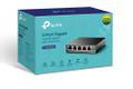 TP-LINK 5-Port Gigabit Desktop Switch with 4-Port PoE 5 Gigabit RJ45 ports including 4 PoE ports 56W PoE Power supply steel case (TL-SG1005P)