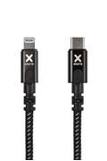 XTORM Lightning kabel, USB-C: Han - Lightning: Han, , 3,0m, sort, nylon