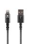 XTORM Lightning kabel, USB-A: Han - Lightning: Han, , 1,0m sort, nylon