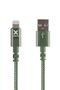 XTORM Lightning kabel, USB-A: Han - Lightning: Han, , 1,0m grøn, nylon