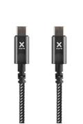 XTORM USB-C PD kabel, USB-C: Han - USB-C: Han, 2,0, m, sort, nylon