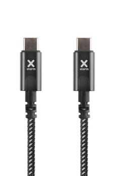 XTORM USB-C PD kabel, USB-C: Han - USB-C: Han, 2,0, m, sort, nylon (CX2081)
