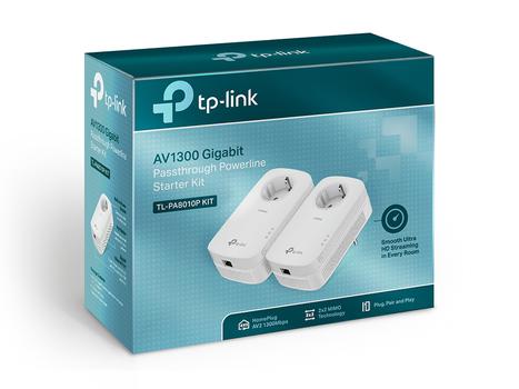 TP-LINK AV1300 Gigabit Passthrough Powerline Starter Kit (TL-PA8010P KIT)