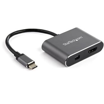 STARTECH USB C MULTIPORT VIDEO ADAPTER HDMI OR MINI DP HDR 4K 60 CABL (CDP2HDMDP)