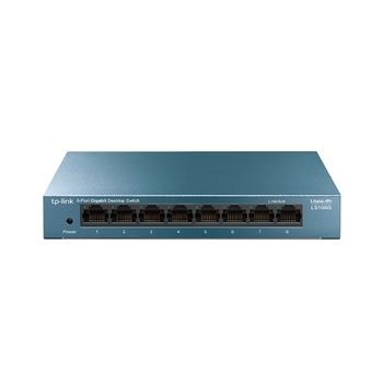 TP-LINK LiteWave 8-Port Gigabit Desktop Switch PORT: 8 Gigabit RJ45 Ports SPEC: Desktop Steel Case FEATURE: Plug and Play (LS108G)