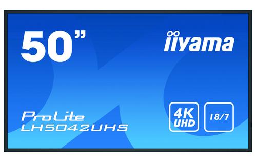 IIYAMA 50inch LCD UHD, SDM-L - 50inch 3840x2160,  4K UHD IPS panel (LH5042UHS-B3)