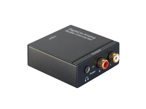 DYNAVOX Mini-DAC 192 kHz, 24 Bit inkl strømforsyning Digital-til-analog konverter,  optisk digitalkabel inkludert (206957)