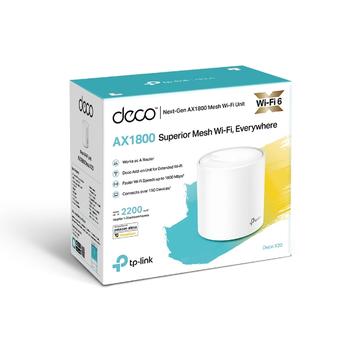 TP-LINK Deco X20 - Wi-Fi system (router) - mesh - GigE - 802.11a/ b/ g/ n/ ac/ ax - Dual Band (DECO X20(1-PACK))