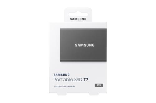 SAMSUNG SSD   1TB Samsung Portable SSD T7 USB3.2 Gen.2 Titan Grey (MU-PC1T0T/WW)