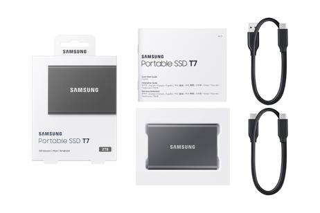 Samsung T7 MU-PC2T0T - SSD - 2 TB - USB 3.2 Gen 2 (MU-PC2T0T/WW)