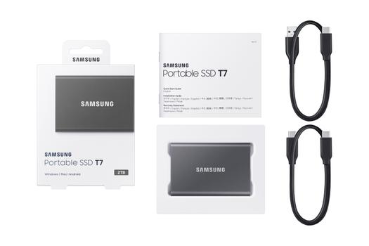 Samsung T7 MU-PC2T0T - SSD - 2 TB - USB 3.2 Gen 2 (MU-PC2T0T/WW)